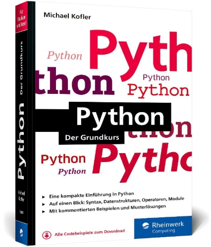 Buchcover und Innenansicht für das Buch: Python