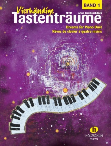 Buchcover und Innenansicht für das Buch: Vierhändige Tastenträume 1