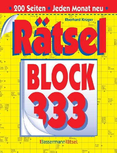 Buchcover und Innenansicht für das Buch: Rätselblock 333 (5 Exemplare à 2,99 EUR)