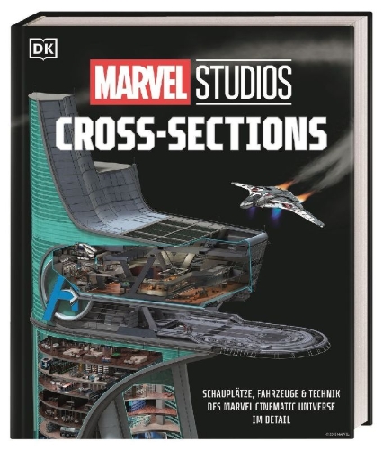 Buchcover und Innenansicht für das Buch: Marvel Studios Cross-Sections