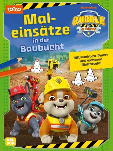 Buchcover und Innenansicht für das Buch: Rubble & Crew: Maleinsätze in der Baubucht