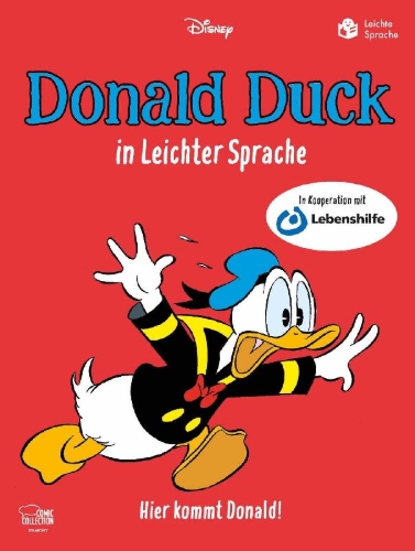 Buchcover und Innenansicht für das Buch: Donald Duck in Leichter Sprache
