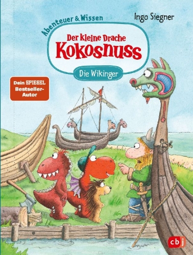 Buchcover und Innenansicht für das Buch: Der kleine Drache Kokosnuss - Abenteuer & Wissen - Die Wikinger