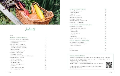 Buchcover und Innenansicht für das Buch: Easy Detox mit Ayurveda