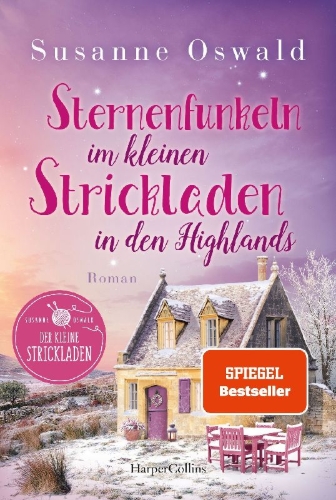 Buchcover und Innenansicht für das Buch: Sternenfunkeln im kleinen Strickladen in den Highlands
