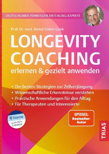 Buchcover und Innenansicht für das Buch: Longevity-Coaching erlernen und gezielt anwenden