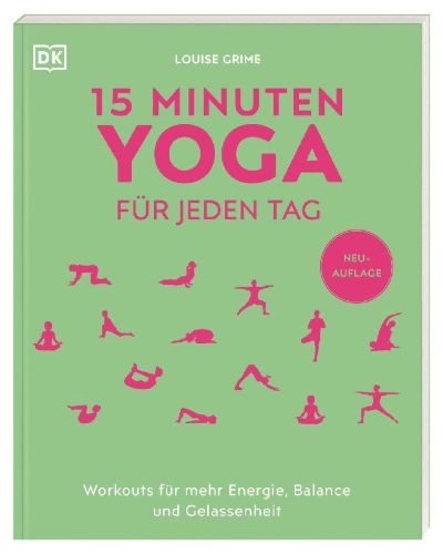 Buchcover und Innenansicht für das Buch: 15 Minuten Yoga für jeden Tag