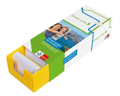 Buchcover und Innenansicht für das Buch: Green Line 5 G8 Klasse 9 Vokabel-Lernbox zum Schulbuch. Englisch