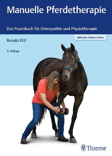 Buchcover und Innenansicht für das Buch: Manuelle Pferdetherapie