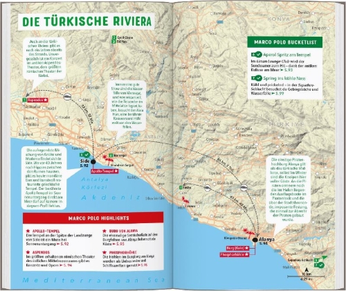 Buchcover und Innenansicht für das Buch: MARCO POLO Reiseführer Türkische Südküste