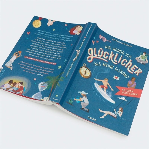Buchcover und Innenansicht für das Buch: Wie werde ich glücklicher als meine Eltern?