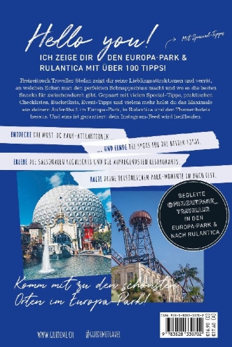 Buchcover und Innenansicht für das Buch: GuideMe Reiseführer Europa-Park Freizeitpark Guide