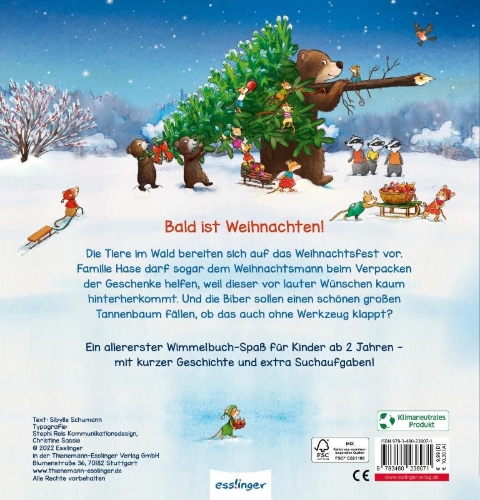 Buchcover und Innenansicht für das Buch: Mein allererstes Wimmelbuch: Fröhliche Weihnachten
