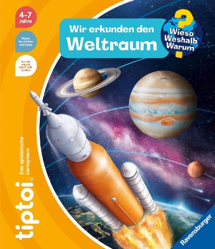 Buchcover und Innenansicht für das Buch: tiptoi® Wieso? Weshalb? Warum? - Wir erkunden den Weltraum