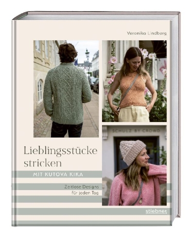 Buchcover und Innenansicht für das Buch: Lieblingsstücke stricken mit Kutova Kika