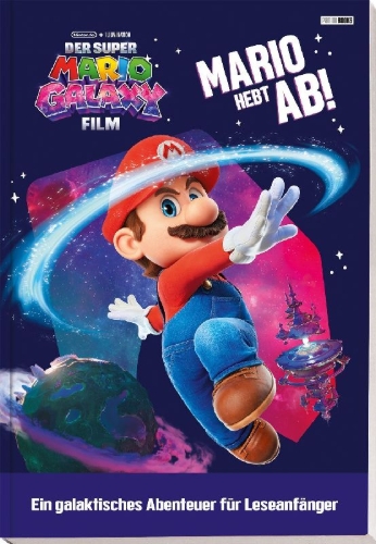 Buchcover und Innenansicht für das Buch: Der Super Mario Galaxy Film: Buch für Leseanfänger