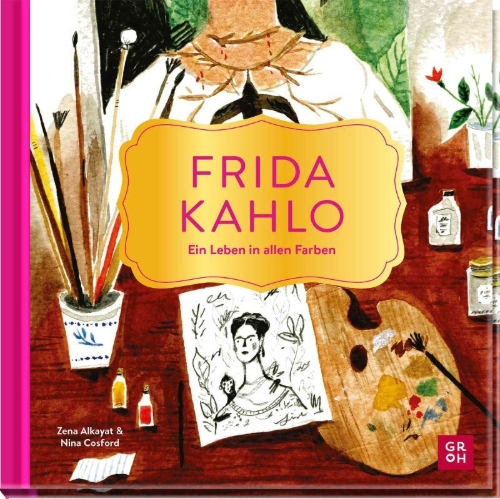 Buchcover und Innenansicht für das Buch: Library of Luminaries: Frida Kahlo: An Illustrated Biography