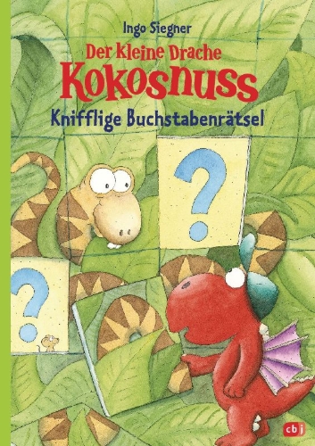 Buchcover und Innenansicht für das Buch: Der kleine Drache Kokosnuss - Knifflige Buchstabenrätsel