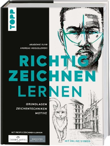 Buchcover und Innenansicht für das Buch: Richtig zeichnen lernen