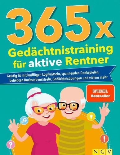Buchcover und Innenansicht für das Buch: 365 x Gedächtnistraining für aktive Rentner