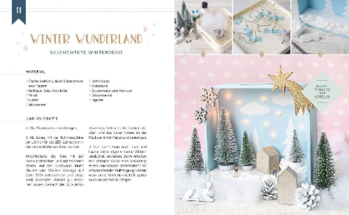 Buchcover und Innenansicht für das Buch: Mein Adventskalender-Buch: DIY Christmas
