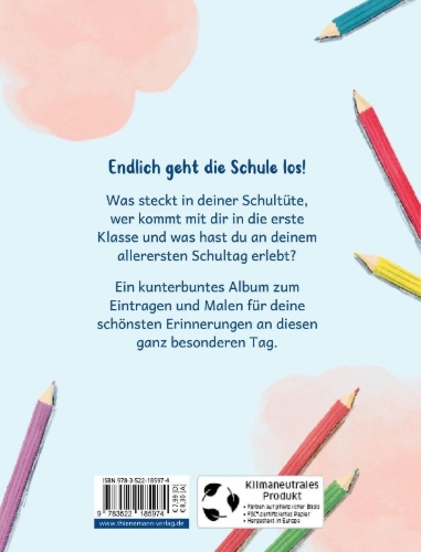 Buchcover und Innenansicht für das Buch: Der Ernst des Lebens: Mein Album vom 1. Schultag