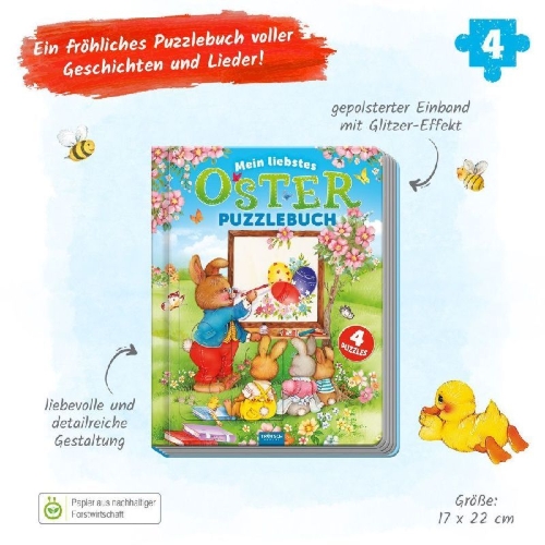 Buchcover und Innenansicht für das Buch: Trötsch Mein liebstes Oster-Puzzlebuch