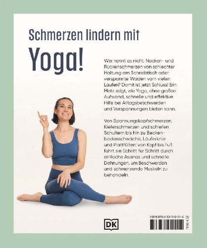 Buchcover und Innenansicht für das Buch: Mit Yoga Schmerzen lindern