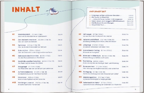 Buchcover und Innenansicht für das Buch: DUMONT Wanderzeit in Südtirol