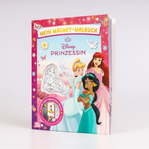 Buchcover und Innenansicht für das Buch: Disney Prinzessin: Mein Magnet-Malbuch
