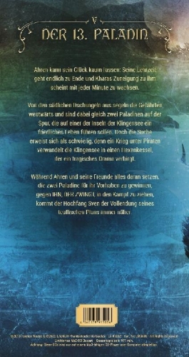 Buchcover und Innenansicht für das Buch: Die Inseln der Klingensee: Der 13. Paladin Band V