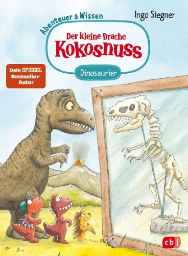 Buchcover und Innenansicht für das Buch: Der kleine Drache Kokosnuss - Abenteuer & Wissen - Dinosaurier