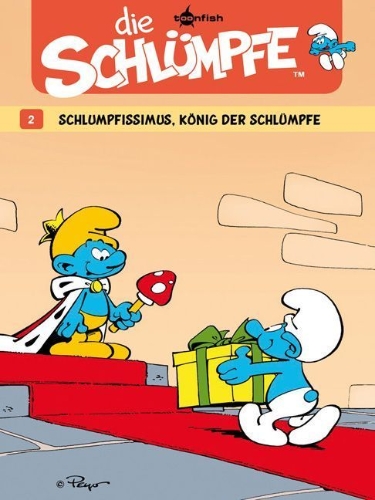 Buchcover und Innenansicht für das Buch: Die Schlümpfe 02. Schlumpfissimus, König der Schlümpfe