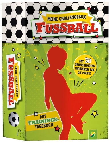 Buchcover und Innenansicht für das Buch: Meine Challengebox Fußball - Für Kinder ab 6 Jahren