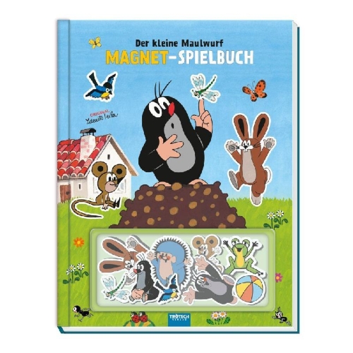 Buchcover und Innenansicht für das Buch: TRÖTSCH - Der kleine Maulwurf Magnet-Spielbuch Pappenbuch mit Magneten