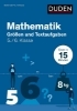 Buchcover und Innenansicht für das Buch: Mathe in 15 Min - Größen und Textaufgaben 5./6. Klasse
