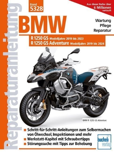 Buchcover und Innenansicht für das Buch: BMW R 1250 GS, R 1250 GS Adventure ab Modelljahr 2019