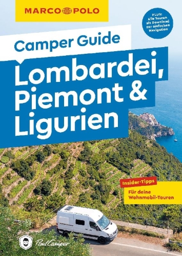 Buchcover und Innenansicht für das Buch: MARCO POLO Camper Guide Lombardei, Piemont & Ligurien