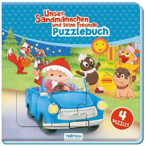 Buchcover und Innenansicht für das Buch: Trötsch Unser Sandmännchen Puzzlebuch mit 4 Puzzle Sandmann
