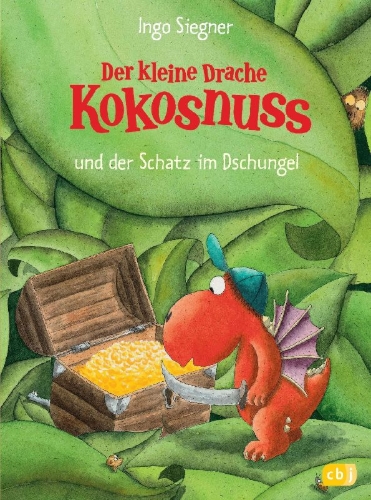 Buchcover und Innenansicht für das Buch: Der kleine Drache Kokosnuss 12 und der Schatz im Dschungel