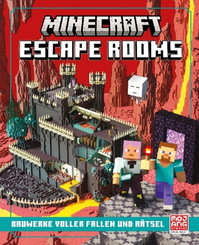 Buchcover und Innenansicht für das Buch: Minecraft Escape Rooms. Epic Builds To Spark Your Imagination