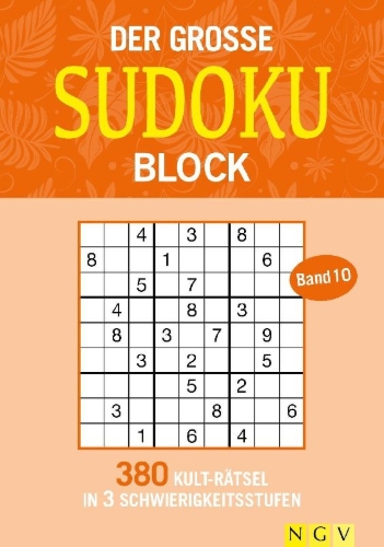 Buchcover und Innenansicht für das Buch: Der große Sudoku Block Band 10