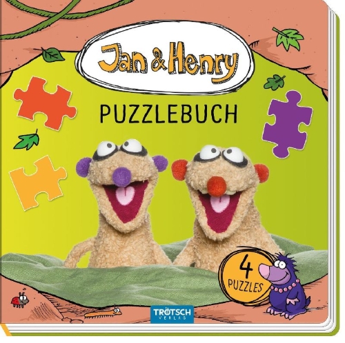 Buchcover und Innenansicht für das Buch: Trötsch Jan und Henry Puzzlebuch mit 4 Puzzle