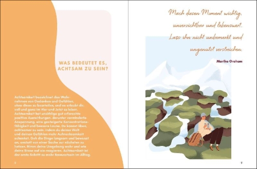 Buchcover und Innenansicht für das Buch: How to Be Present: Embrace the Art of Mindfulness to Discover Peace and Joy Every Day