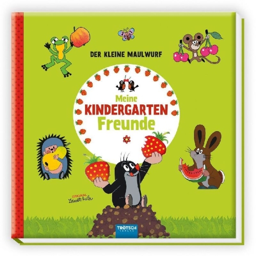 Buchcover und Innenansicht für das Buch: Trötsch Der kleine Maulwurf Eintragalbum Meine Kindergartenfreunde