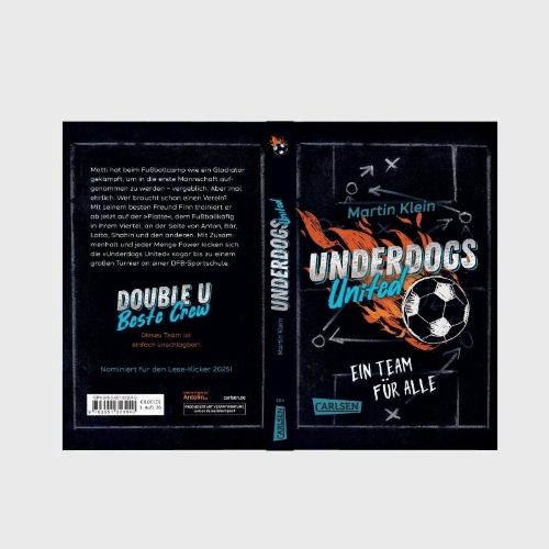Buchcover und Innenansicht für das Buch: Underdogs United - Ein Team für alle