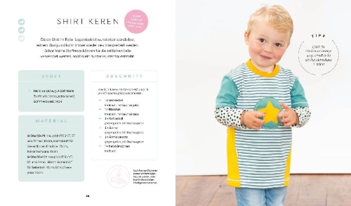 Buchcover und Innenansicht für das Buch: Einfach nachhaltig nähen - Babys & Kids
