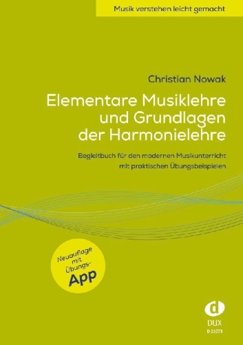 Buchcover und Innenansicht für das Buch: Elementare Musiklehre und Grundlagen der Harmonielehre