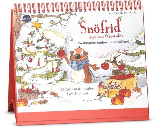 Buchcover und Innenansicht für das Buch: Snöfrid aus dem Wiesental. Weihnachtszauber im Nordland. 24 Adventskalender-Geschichten