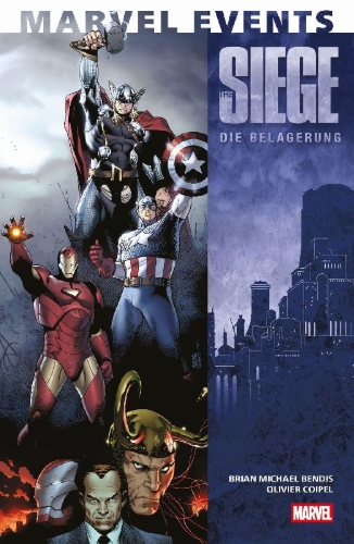 Buchcover und Innenansicht für das Buch: Siege: The Cable (2010) #1; Origins of SIege (2010) #1, Siege (2010) #1-#4